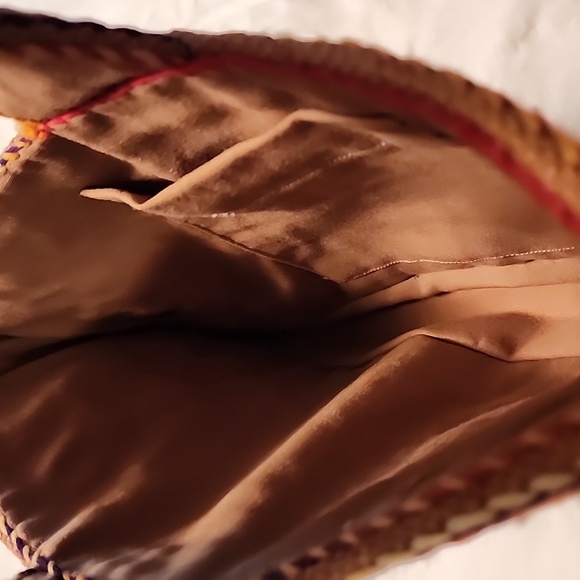 VINTAGE  HANDMADE  👜 HANDBAG BURLAP. - Picture 5 of 6